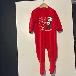 Red 1st Christmas Baby Onesie